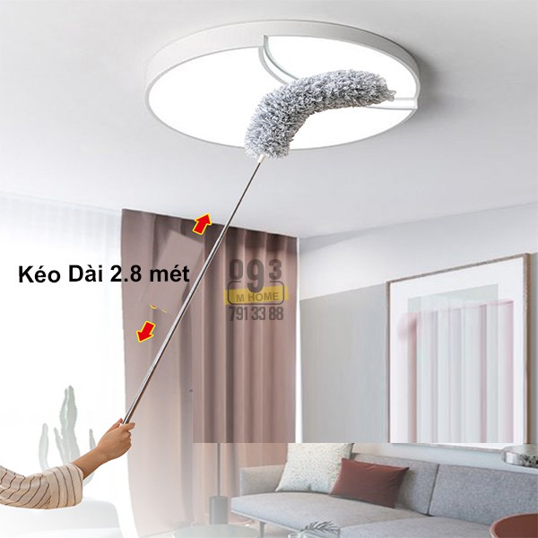 Combo Cây Lau Vệ Sinh Nhà Cửa Văn Phòng, Gậy Nối Dài 2.8 mét, Gồm 1 Bông Lau  360