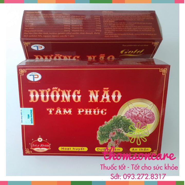 Dưỡng não Tâm Phúc - hỗ trợ tuần hoàn não, giúp ngủ ngon từ Maige, Cao đinh lăng và đan sâm