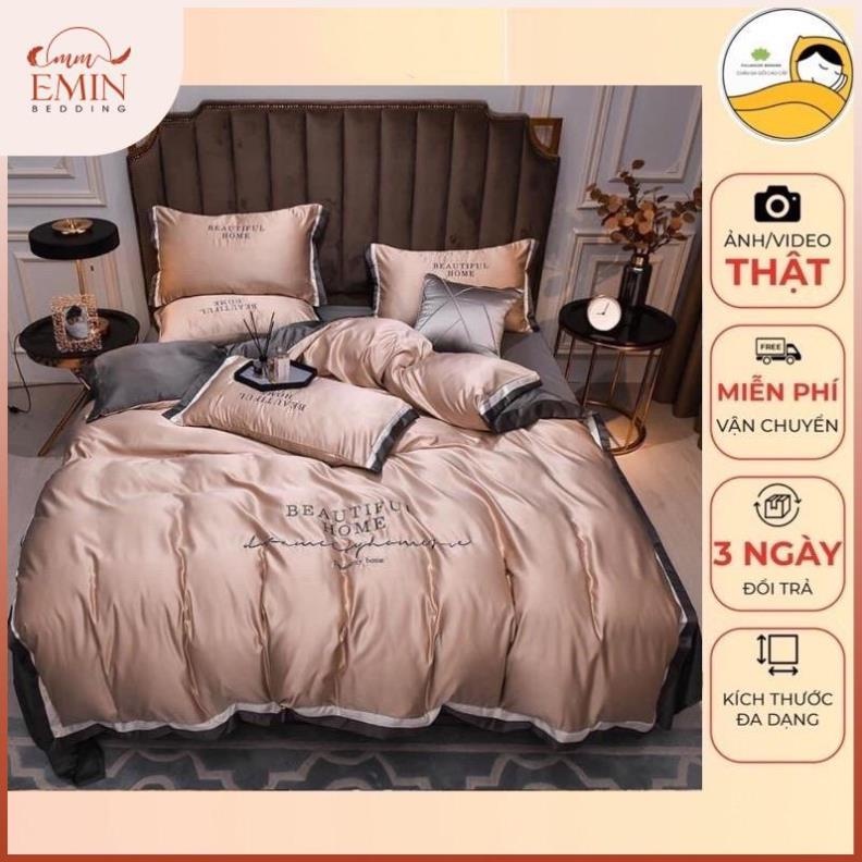 Bộ chăn ga gối phi lụa cao  DREAMS hàng nhập khẩu cao cấp EMIN Bedding