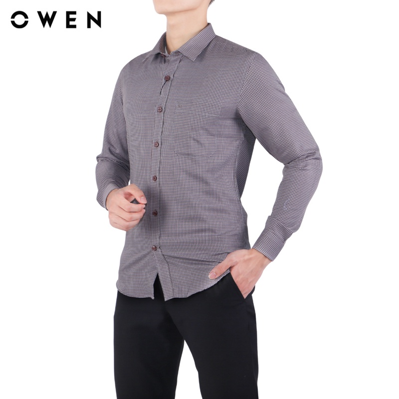 Áo sơ mi Dài tay Owen Bamboo Regular Fit màu Nâu - AR61015DT