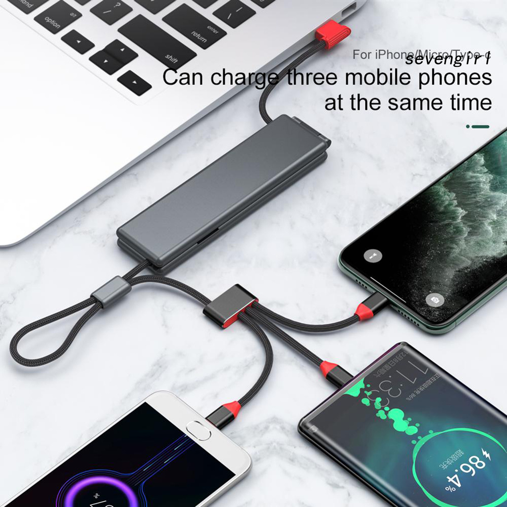 Dây Cáp Sạc Đa Năng 3 Trong 1 Loại C Micro-Usb 8 Pin