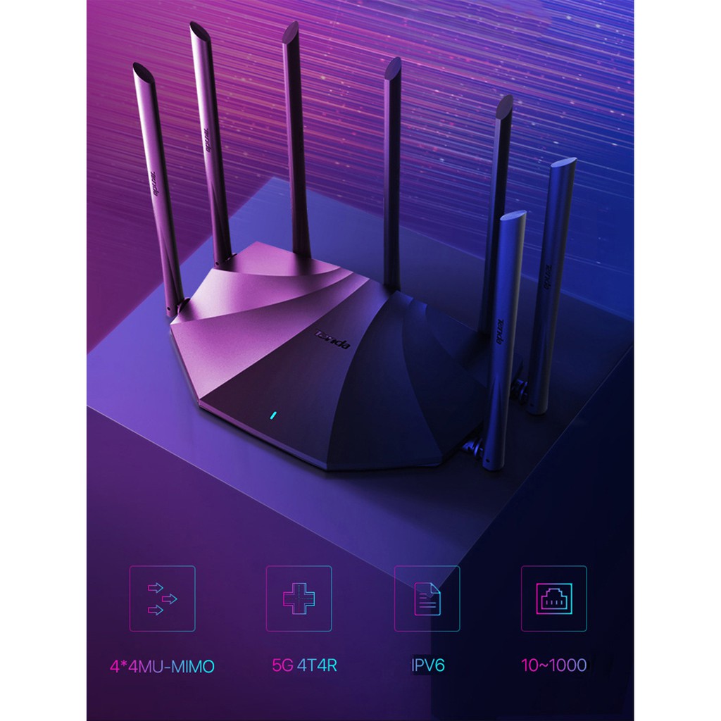 Bộ Phát Wifi Xuyên Tường với 7 râu 6dbi Tenda AC23 Chuẩn AC2100 sóng khỏe [ AC10 AC7 AC6 AC5 AC8 ] - Chính hãng BH36TH