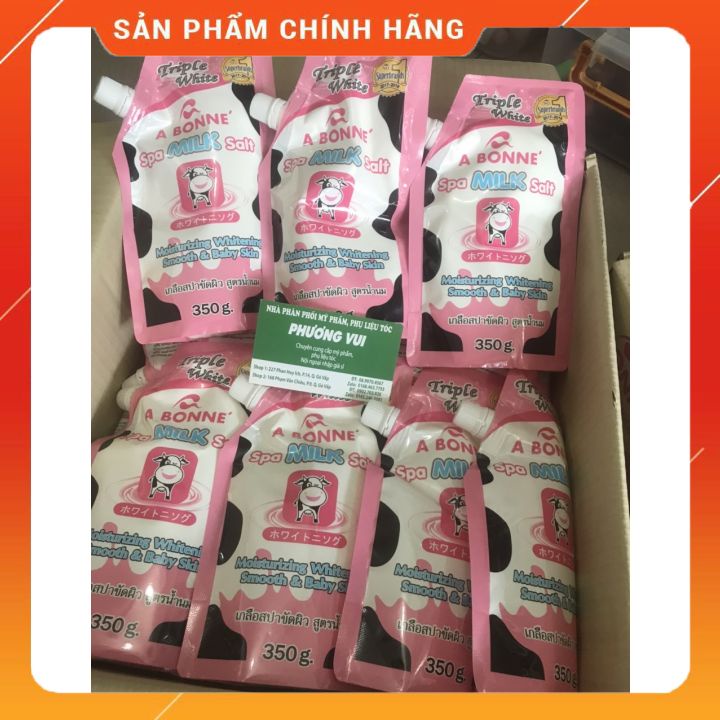 Muối Tắm Bò Hồng Thái Lan Chính Hãng công ty- 350g -loại muối cát nhỏ min -tẩy tế bào chết sáng da -sử dụng hàng ngày