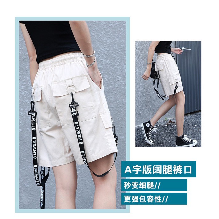 ⚡ HÀNG ĐẸP ⚡ Quần Short Nam Nữ Kaki Túi Hộp Phối Dây Thun Co Giãn Form Dáng Thể Thao Lửng