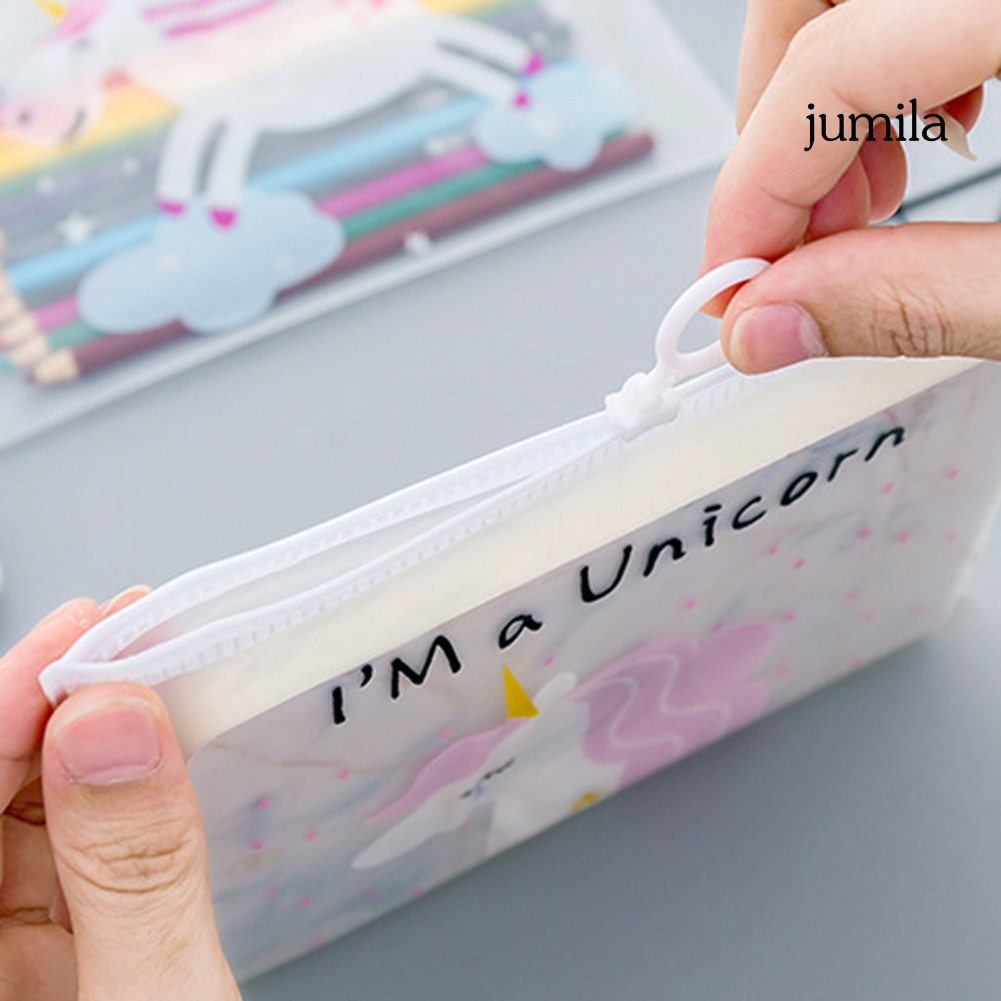 Túi Đựng Bút Trong Suốt In Hình Dễ Thương