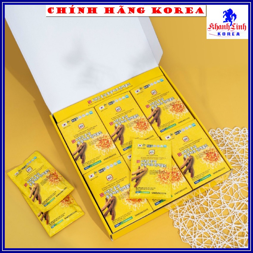 Nước hồng sâm Đông trùng hạ thảo chính hãng, hộp 30 gói - Tăng thể lực, giảm stress, phòng ung thư - khanhlinh