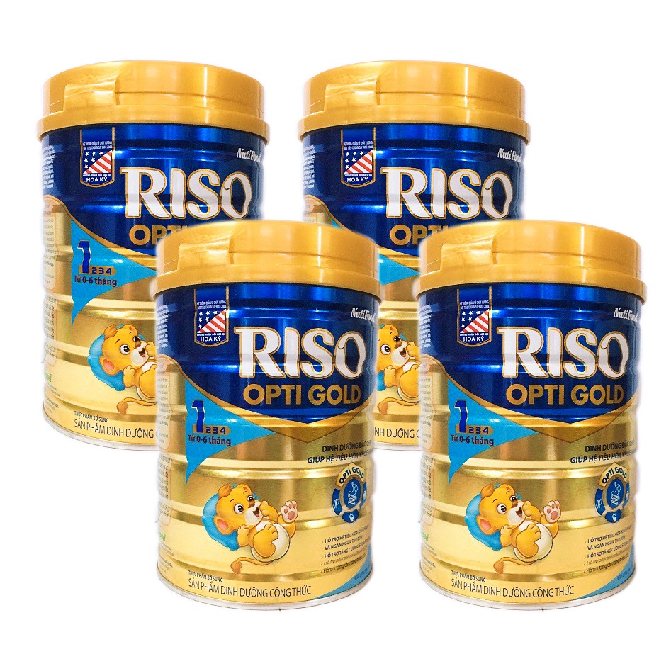 Sữa Nuti Riso OptiGold tốt cho tiêu hóa số 1,2,3,4 lon 850g