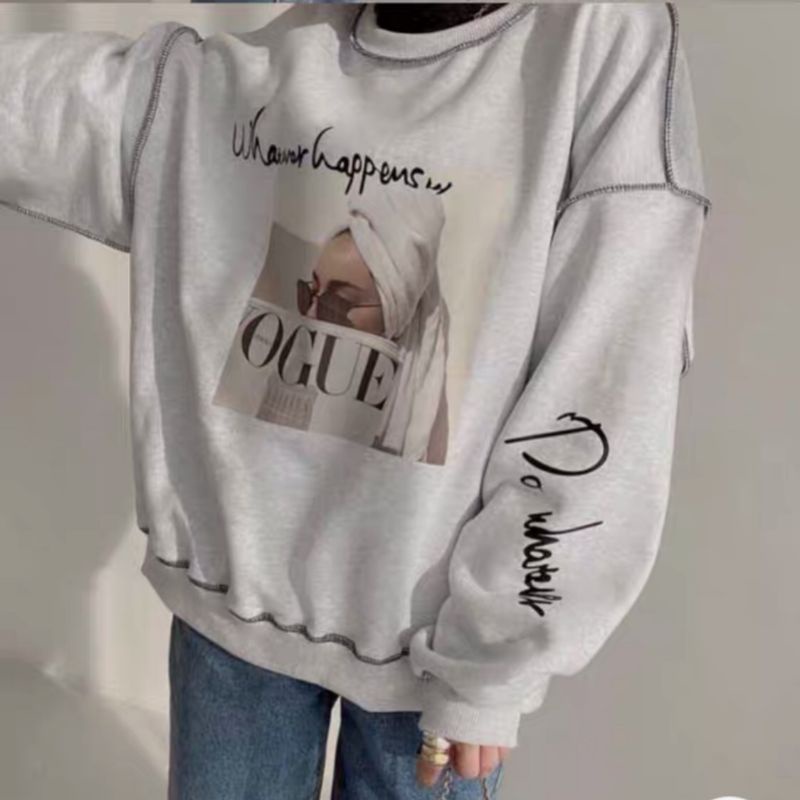 [SIEU SALE] Sweater Chỉ Nổi In Hình Siêu Hot, Áo Sweater Fom Thụng Tay Bồng (Hàng Sẵn)