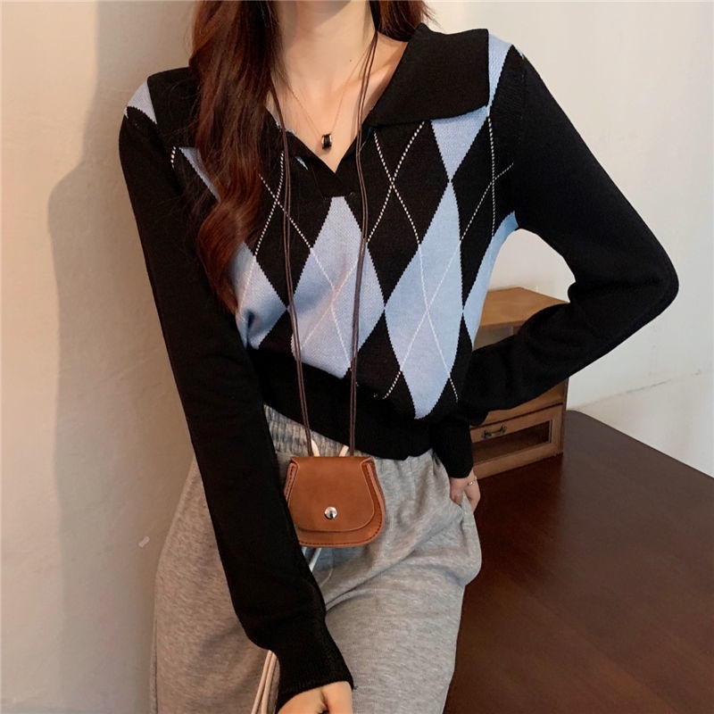 Áo Sweater Tay Dài Cổ Chữ V Thời Trang Mùa Thu Cho Nữ