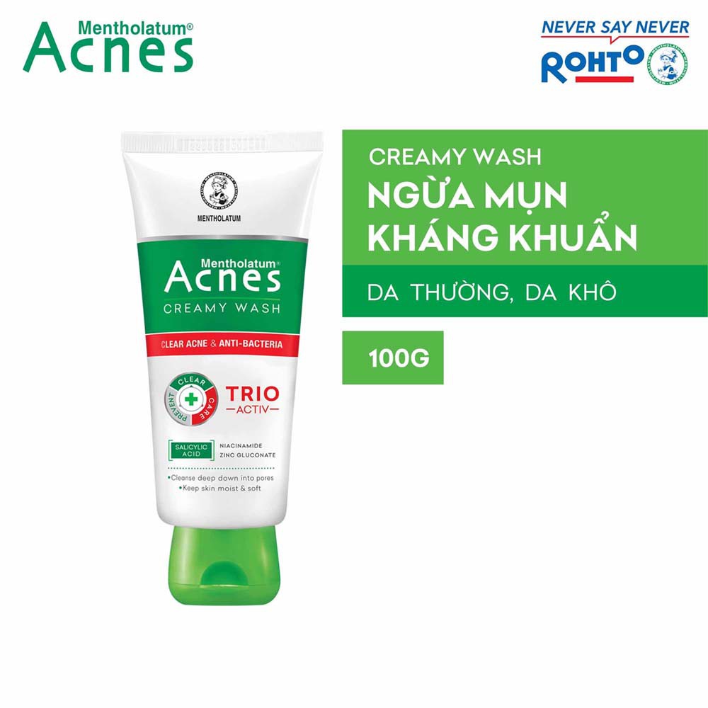 Kem rửa mặt ngăn ngừa mụn Acnes Creamy Wash 100g