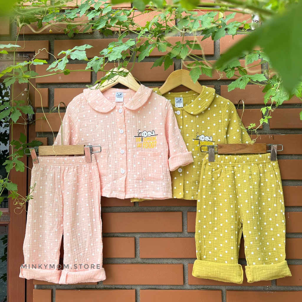 Pijama Bộ Quần Áo Dài Tay Thu Đông Cho Bé