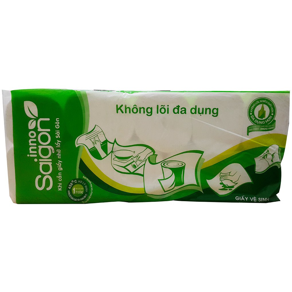 Lốc 10 cuộn Giấy Vệ Sinh Sài Gòn Có Lõi/ không lõi