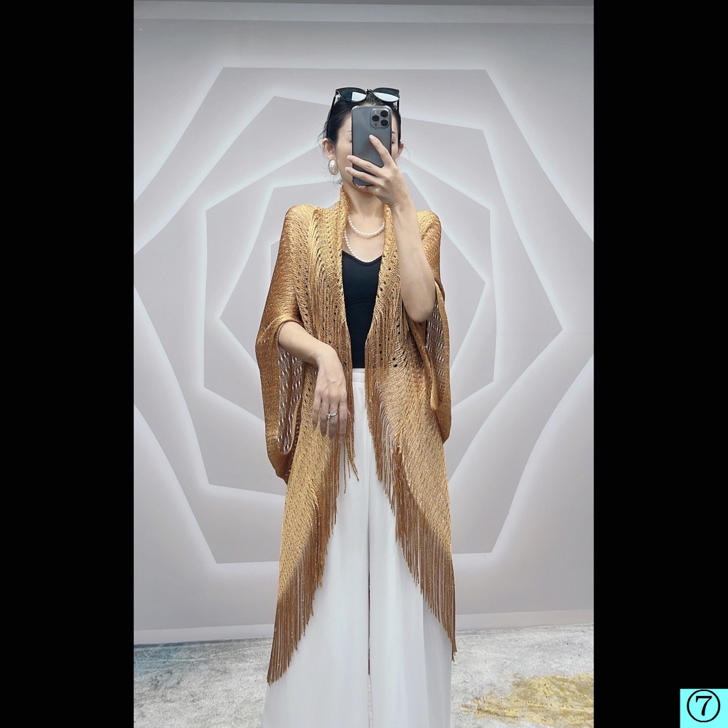 Khăn Choàng Dệt Kim Mỏng Dáng Rộng Che Nắng Thời Trang Xuân Hè Cho Nữ