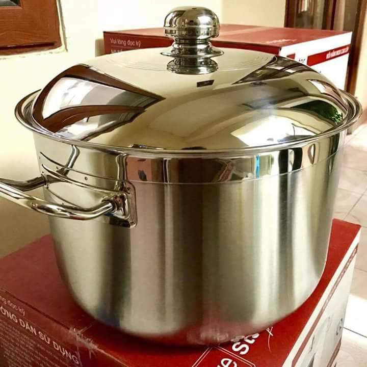 Nồi luộc gà inox 430 bếp từ 3 đáy Fivestar Standard 36cm nắp inox.tặng 2 vá canh inox