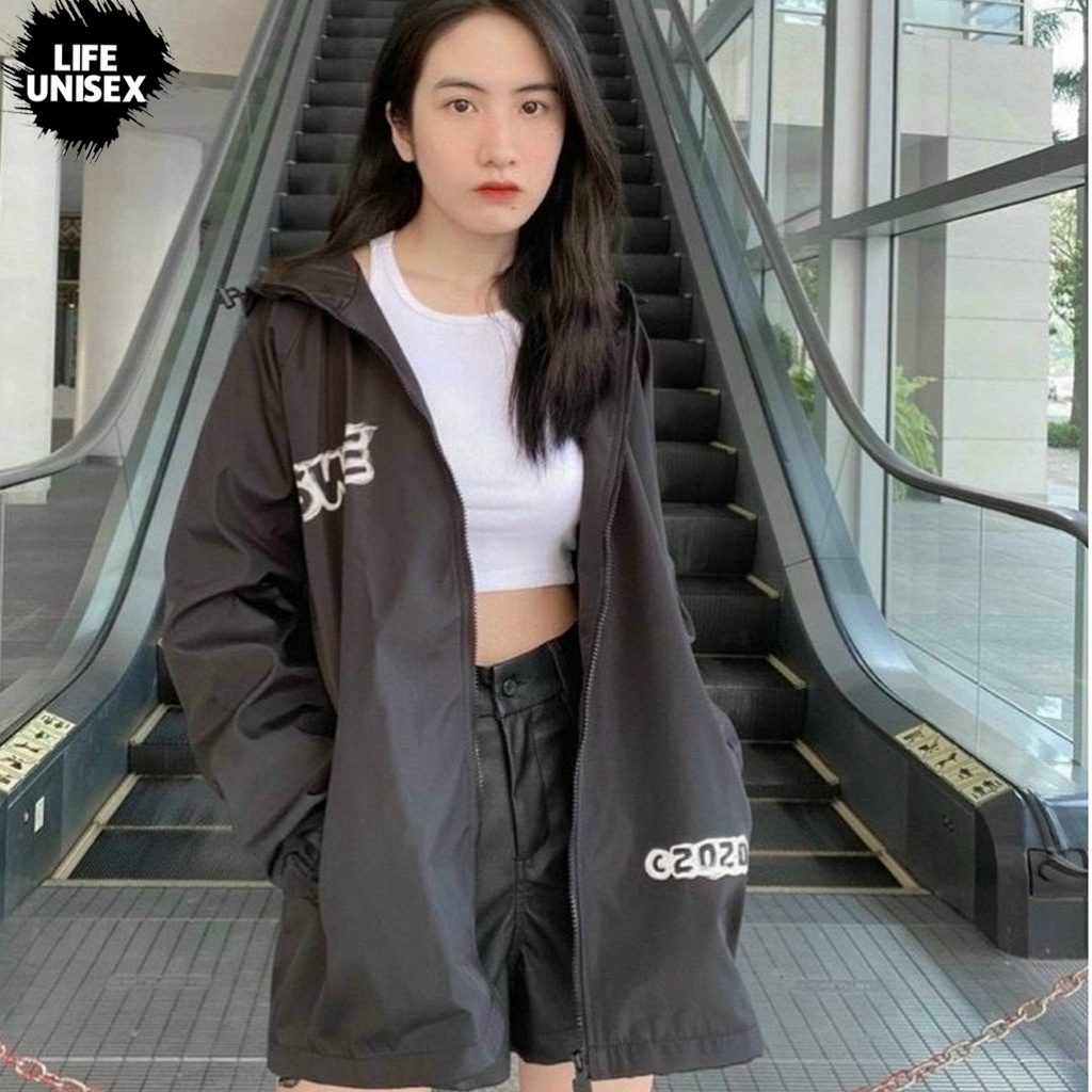 Áo khoác dù in hình SWE khói dành cho nam nữ cho cặp đôi, Jacket form rộng phong cách unisex - Life Unisex