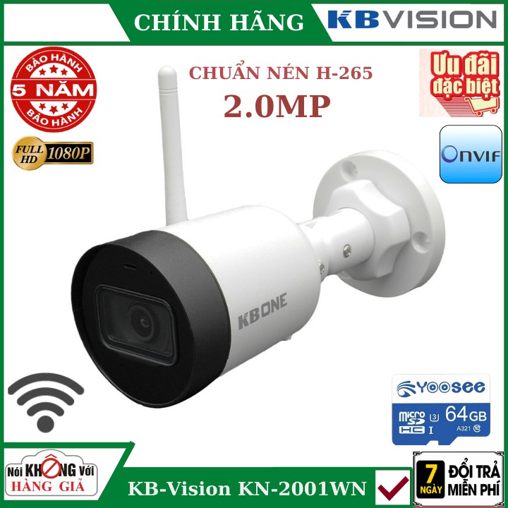 Camera Wifi KN-2001WN không dây 2.0MP ,Chống nước , xem qua điện thoại , Bảo hành chính hãng