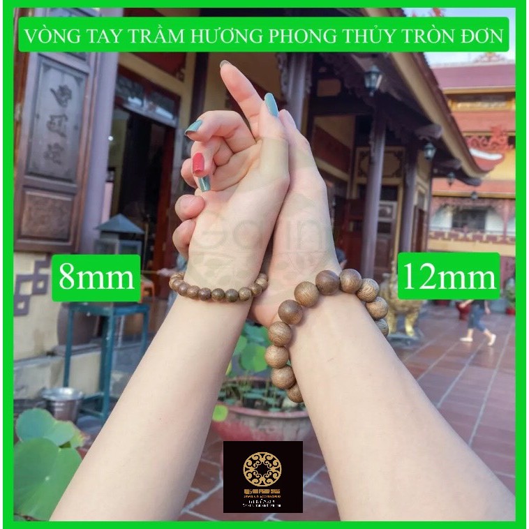 Vòng tay trầm hương hạt tròn 8mm, vòng trầm hương thiên nhiên, vòng đeo tay mang may mắn và hút tài lộc !