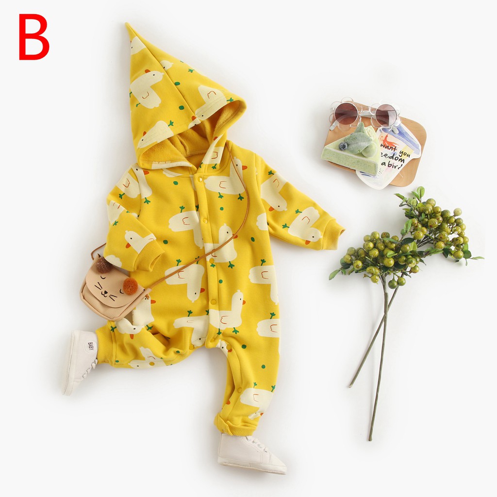 Áo Liền Quần Sanlutoz Có Mũ Trùm Đầu Thời Trang Mùa Đông Dễ Thương Cho Bé