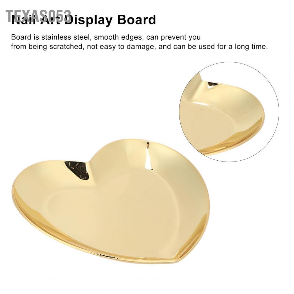 [Hàng mới về] Khay trộn màu sơn/ mỹ phẩm trang điểm/ trưng bày móng tay hình trái tim làm bằng thép không gỉ