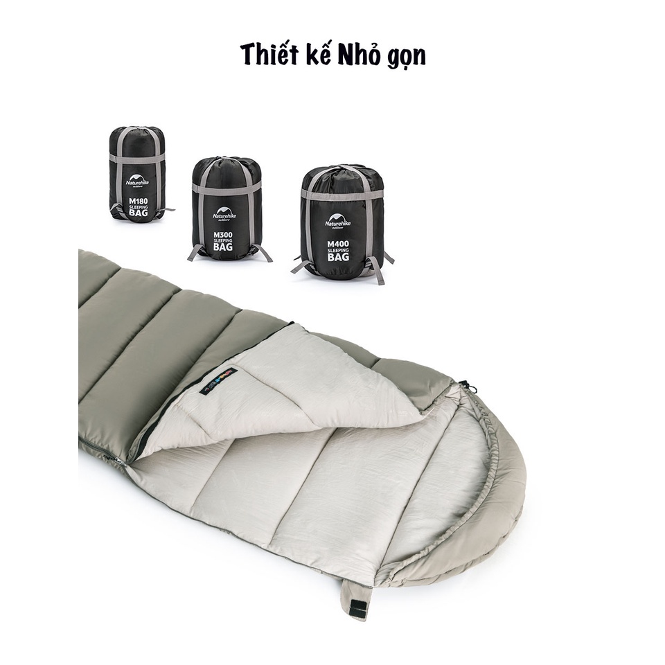 Túi ngủ có mũ trùm đầu NatureHike NH20MSD02 du lịch, văn phòng cao cấp chính hãng