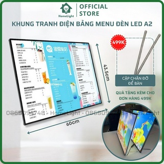  Bảng Hộp Đèn Led Menu A2 Khung Tranh Điện Để Bàn Treo Tường Hộp Đèn Quảng Cáo 