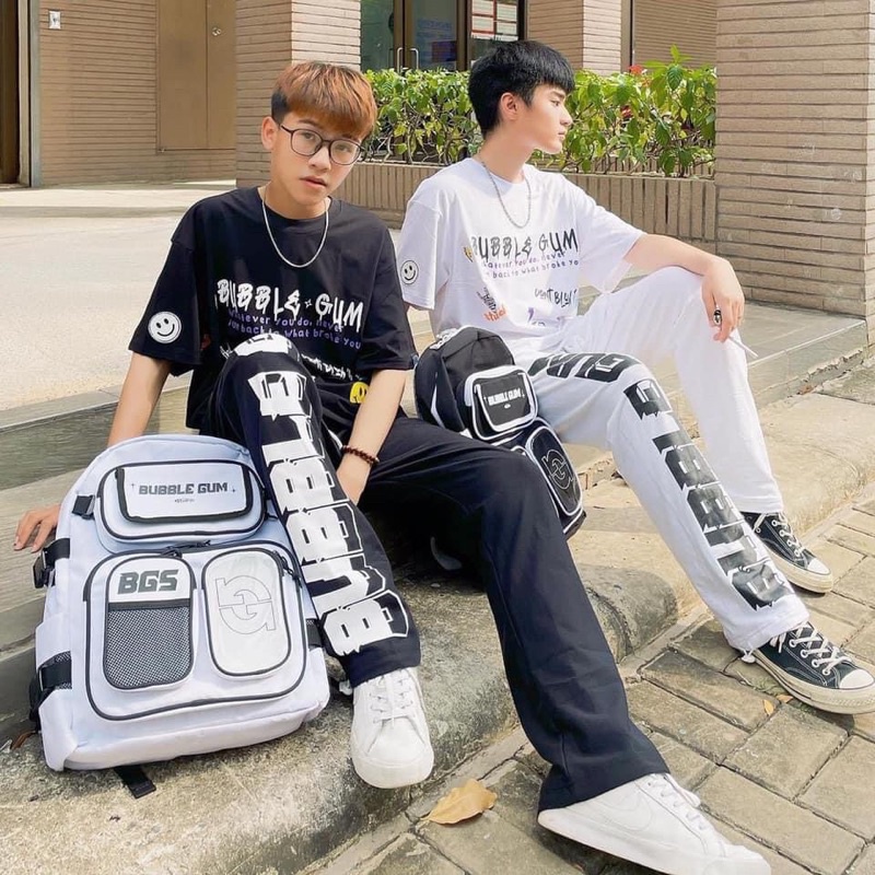 (Tặng Bông 7 Màu) Balo Bubble Gum Studio Backpack 2810 Clothes Shop Balo Ulzzang Đi Chơi Cặp Đi Học Nam Nữ