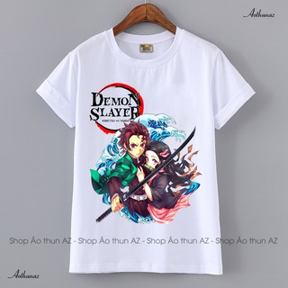 Áo thun Anime in hình Kimetsu no Yaiba Tanjiro Nezuko đẹp M2414