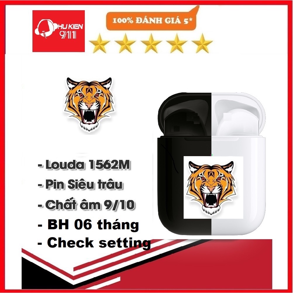 Tai Nghe Bluetooth Không Dây Hổ Vằn xịn thế hệ 2 Chip 1562M - Pin nghe 8H - Bảo hành 06 tháng - Bản Mới Nhất 2022