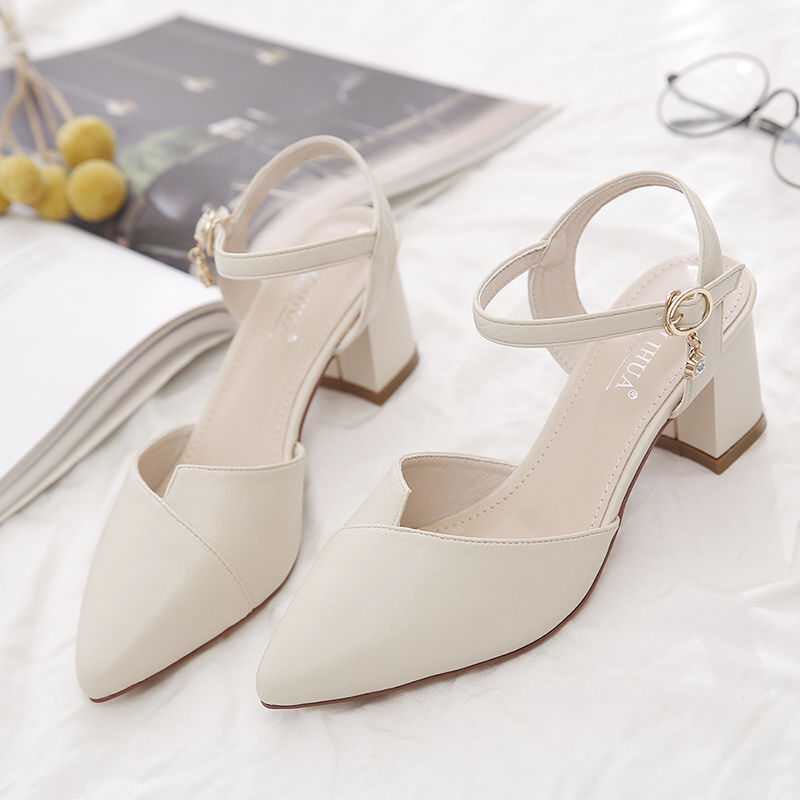 FREESHIP Sandal cao gót mũi nhọn đế vuông 5f thời trang công sở, dự tiệc cực hot