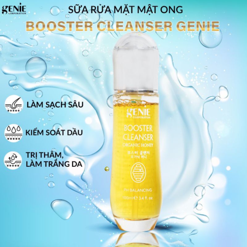 Sữa rửa mặt Genie Booster cleanser chiết xuất mật ong CHÍNH HÃNG Hàn Quốc