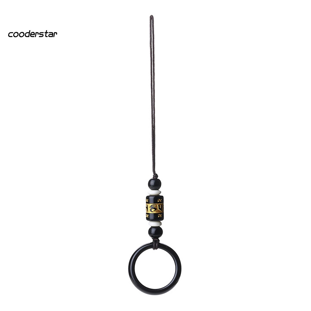 Móc khóa dạng vòng nhẫn bằng đá mã não tự nhiên chống bẩn cho điện thoại