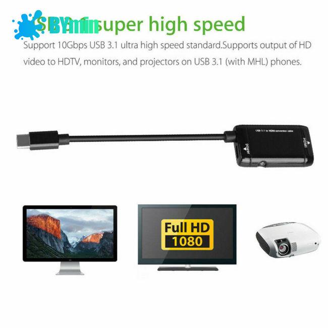 Cáp chuyển đổi đầu USB Type C sang HDMI cho Samsung Galaxy S8 / S9 Plus / Note 8 / macbook-tq