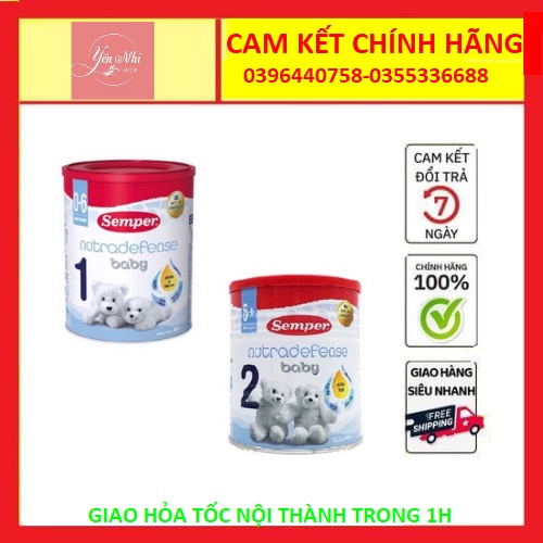 [CAM KẾT CHÍNH HÃNG] Sữa bột SEMPER NGA Số 1, Số 2 lon 400g date 2023