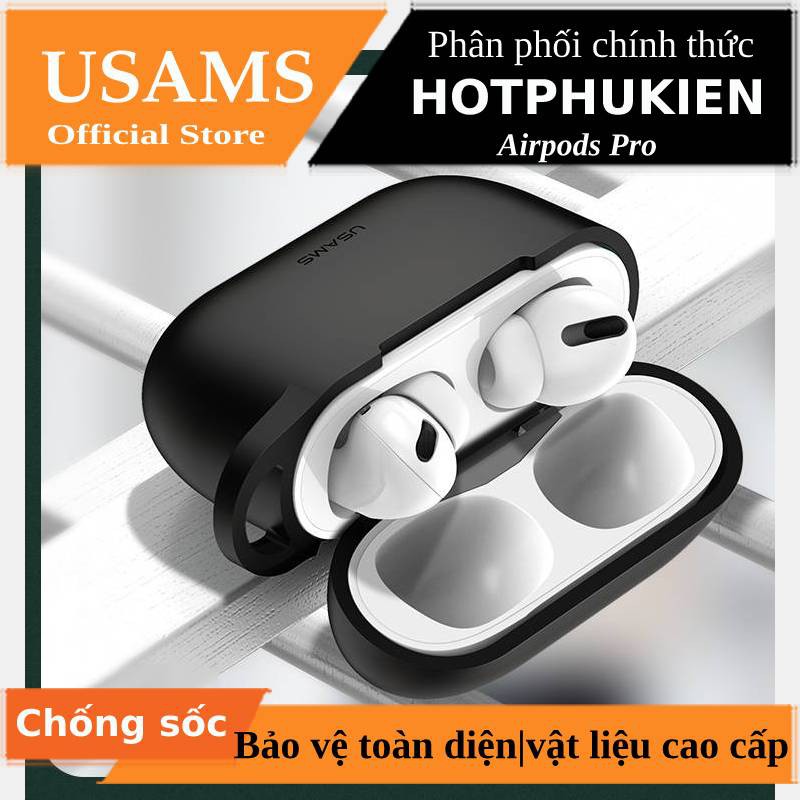 Bao case chống sốc silicon cho tai nghe Apple Airpods Pro hiệu Usams BH568 - Hàng chính hãng