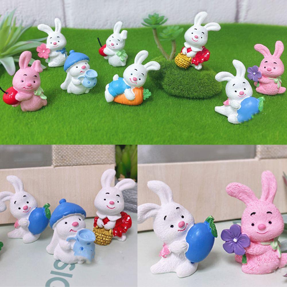 Set 8 Tượng Thỏ Mini Trang Trí Tiểu Cảnh
