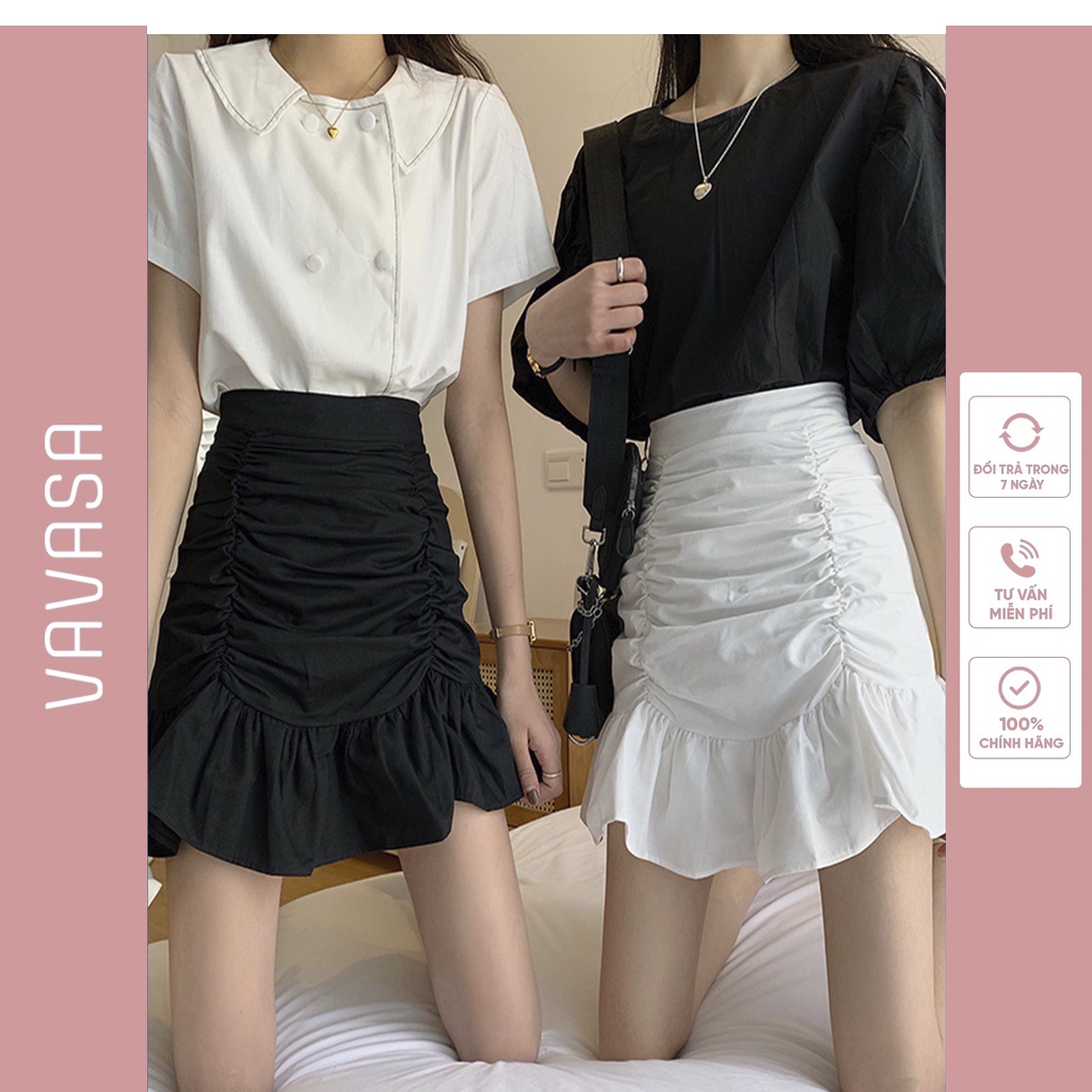 Chân váy đuôi cá nhún cạp cao có quần trong / chân váy ôm body ngắn chữ a lưng cao công sở  CV08