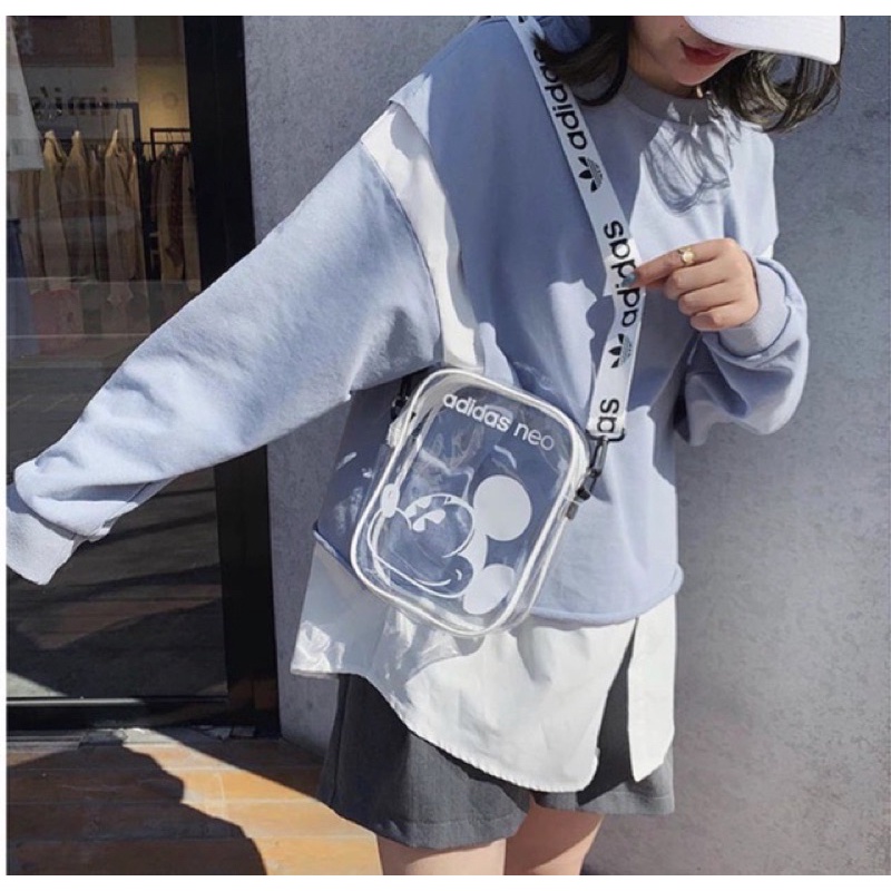Túi Đeo Chéo Trong Suốt - Túi Trong Suốt Chuột Mickey đựng vừa điện thoại