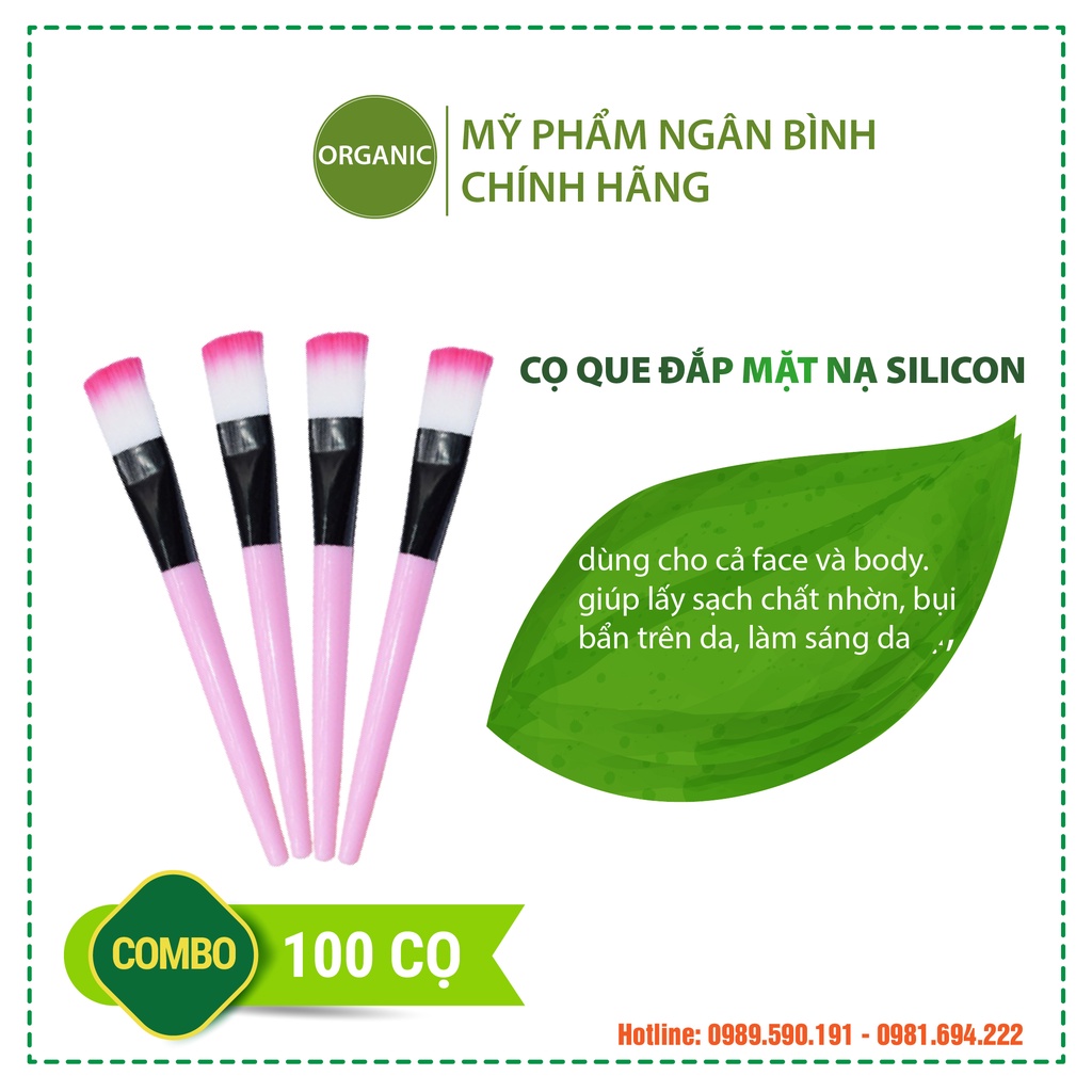 Combo 100 Cọ quét đắp mặt nạ silicone mềm mại, tiện dụng