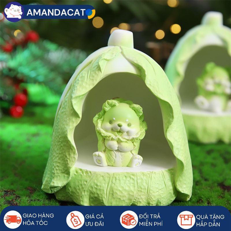 [Hàng sẵn] Đèn trang trí hình bắp cải nhỏ vui vẻ - Đèn LED Decor trang trí phòng - Làm quà tặng