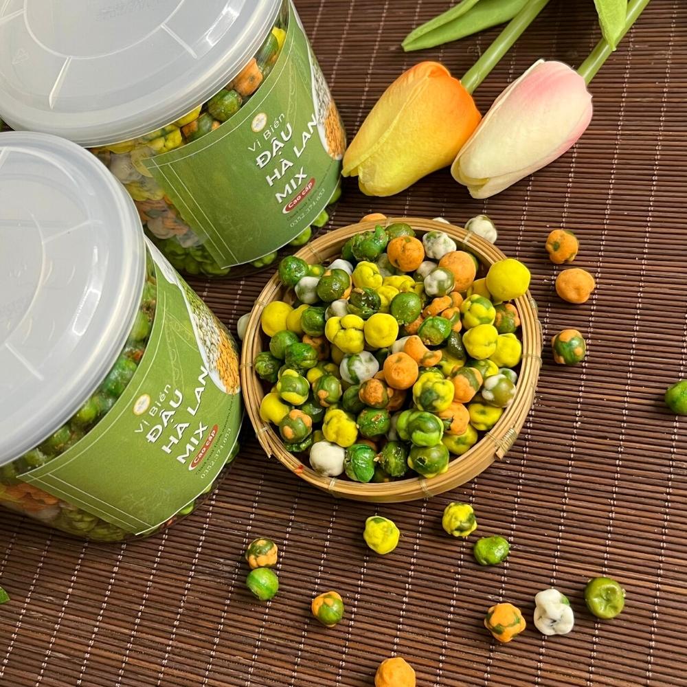 Đậu Hà Lan Mix 4 Vị Vị Biển, Hạt Dinh Dưỡng Loại 1 Tốt Cho Sức Khỏe Hũ Pet 200gr