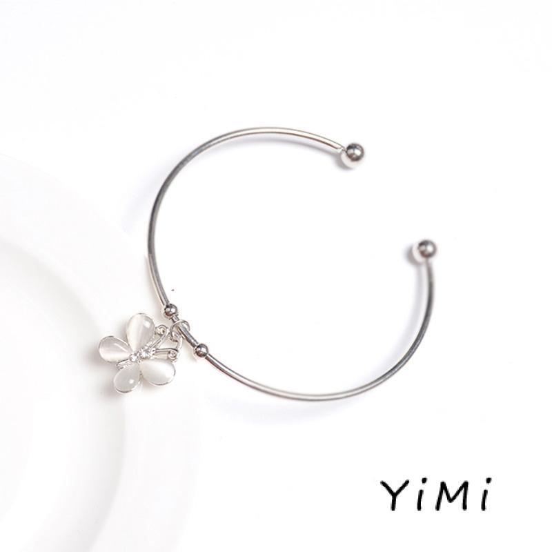 Vòng Tay Dây Xích Kép Mặt Hình Bướm Phong Cách Hàn Quốc Cổ Điển Cho Nữ