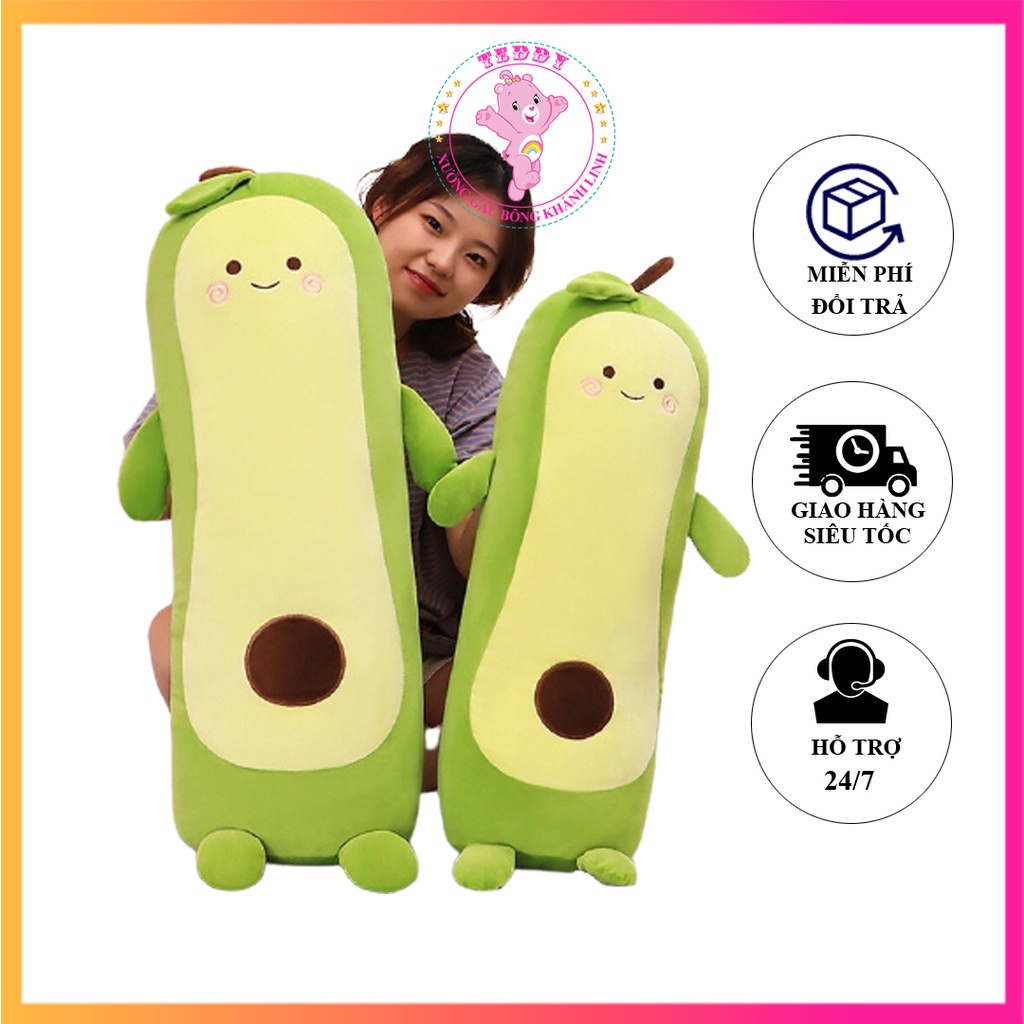 Gối Ôm Quả Bơ Dài Size 60Cm Siêu To Khổng Lồ Hàng Cao Cấp Vải Nhung Co Dãn 4 Chiều Hàng Xuất Siêu Thị