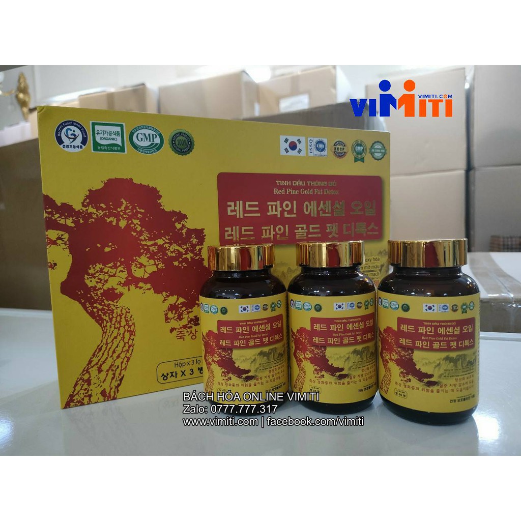 Tinh dầu thông đỏ hàn quốc Red pine gold fat detox hộp 3 lọ