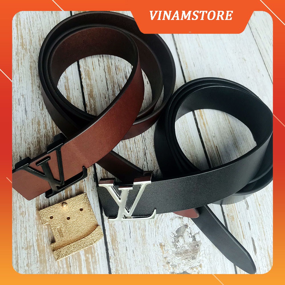 Thắt lưng lv nam da bò thật dây lưng lv bảo hành 24 tháng VINAMSTORE
