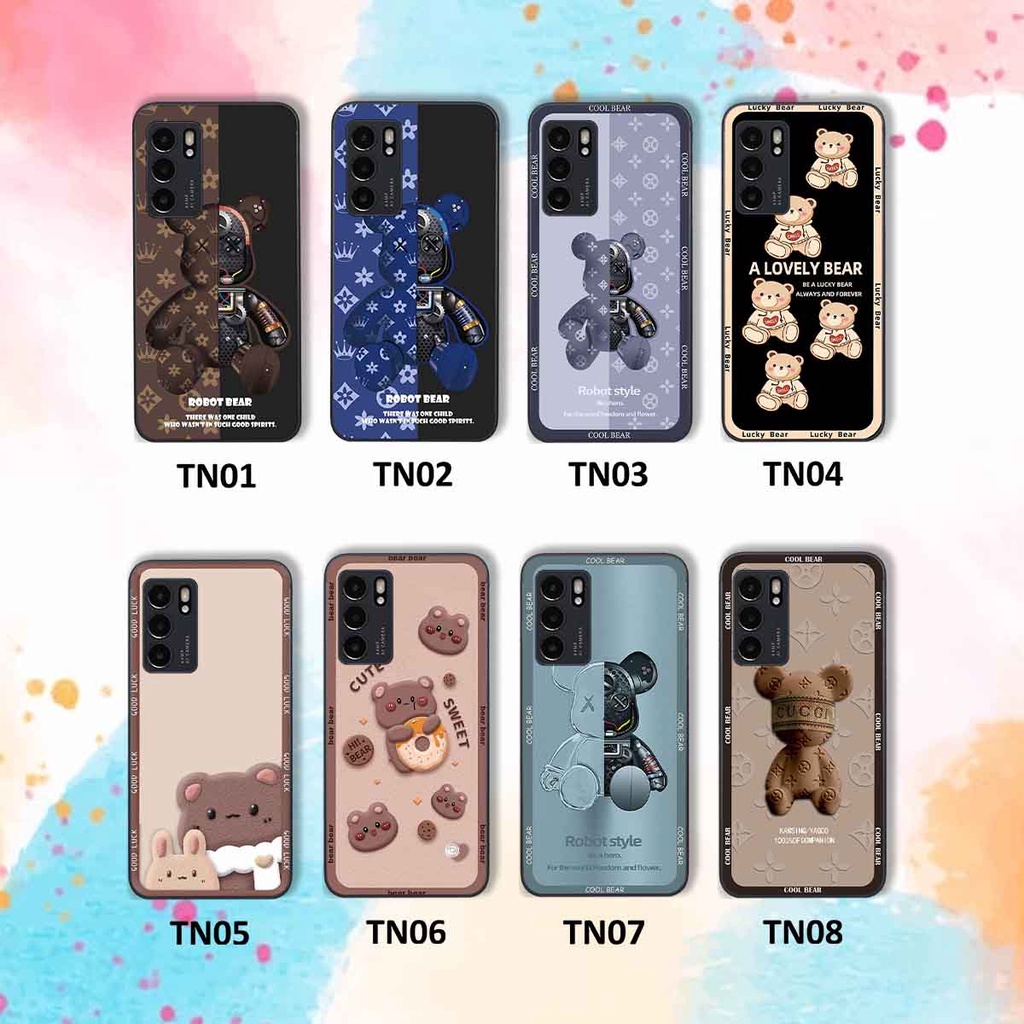 Ốp Oppo Reno6 / Reno6 Z 5G / Reno 6 bear brick, gấu đáng yêu, dễ thương
