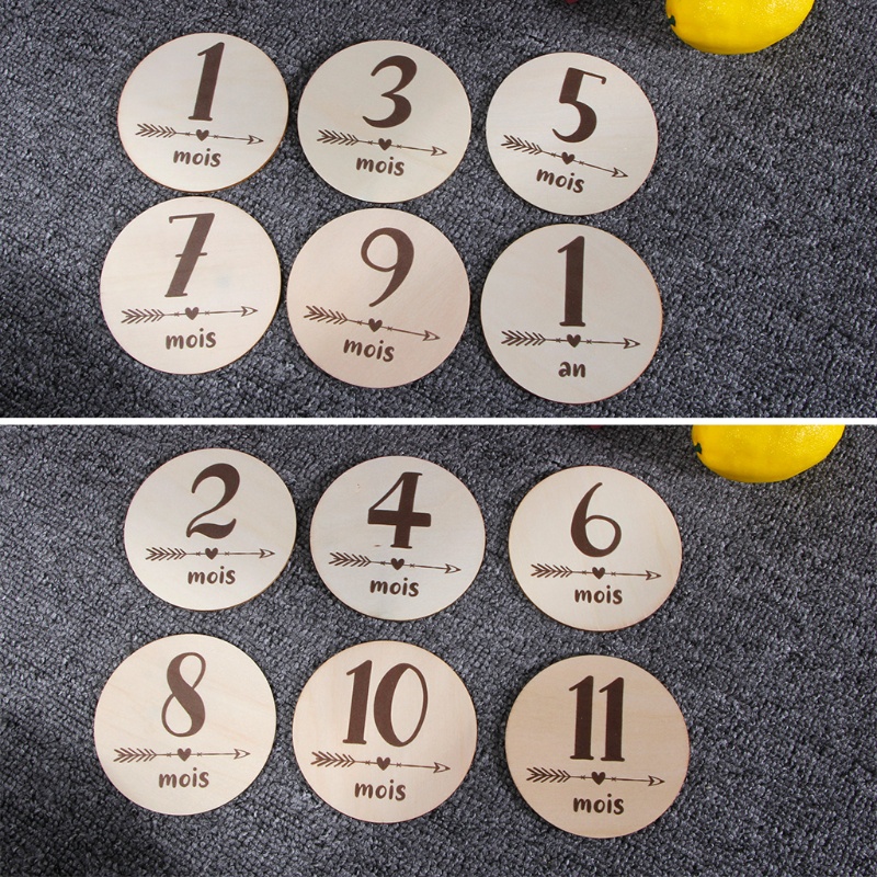 Set 6 Tấm Thẻ Ghi Chú Đánh Dấu Cột Mốc Phát Triển Theo Tháng Làm Phụ Kiện Chụp Ảnh Cho Bé Sơ Sinh