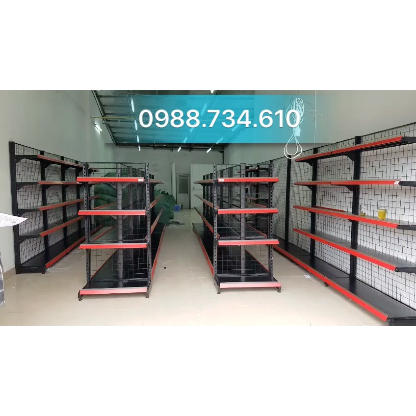 Kệ sắt để hàng siêu thị màu đen
