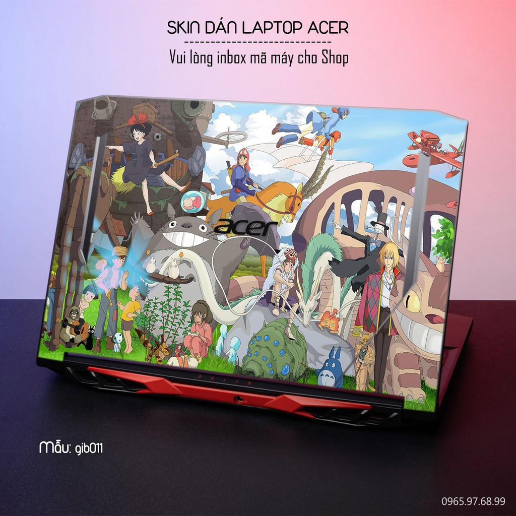Dán decal cho các dòng Laptop Acer in hình dêc thương cực đẹp theo yêu cầu