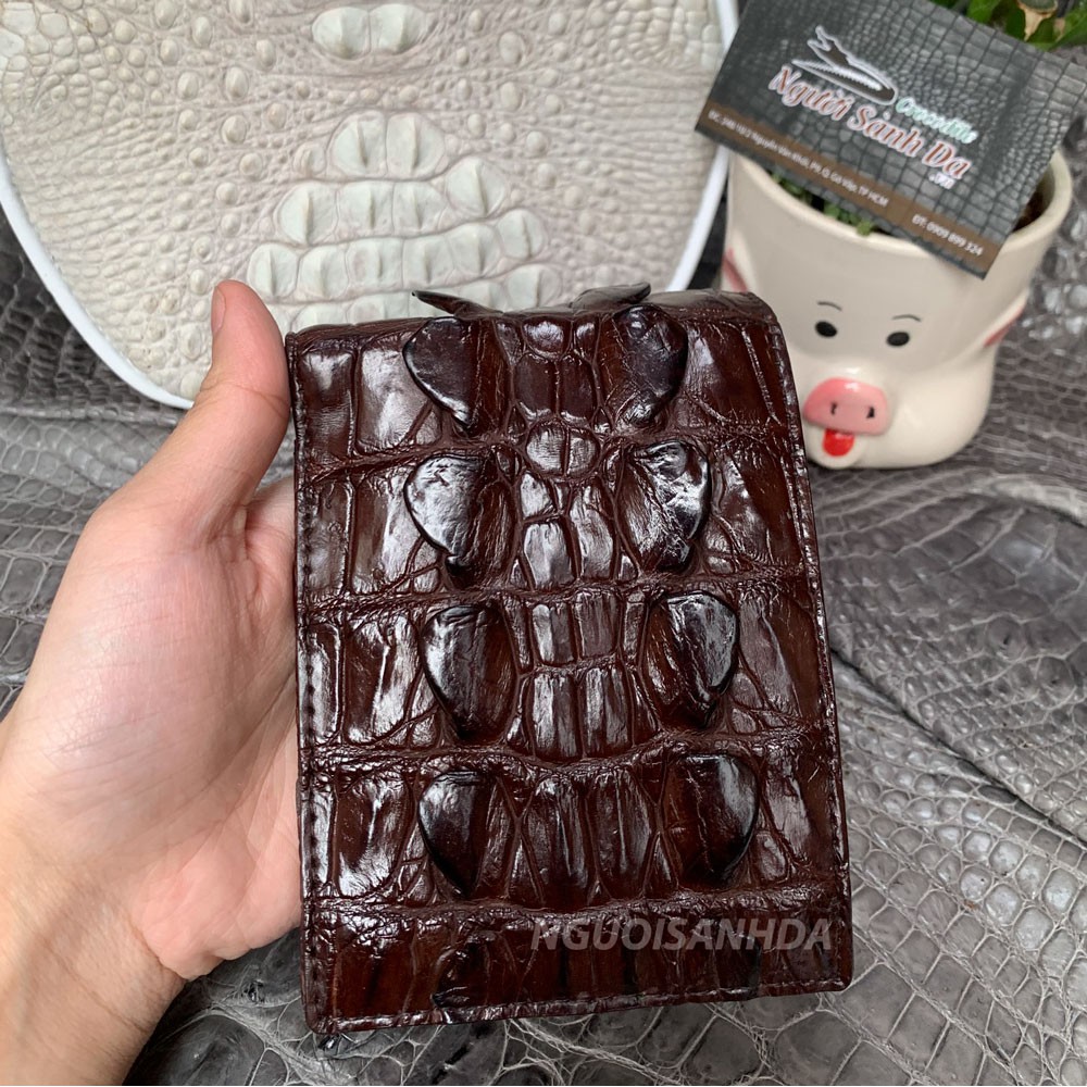 Ví nam gai đuôi da cá sấu chính hãng Người Sành Da,- Bảo hành 24 tháng