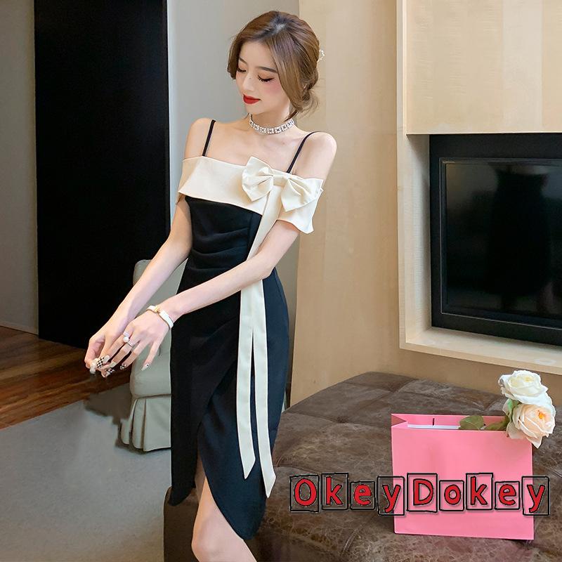 Đầm Hai Dây Dáng Dài Đính Nơ Phong Cách Pháp Thời Trang Mùa Hè Cho Nữ